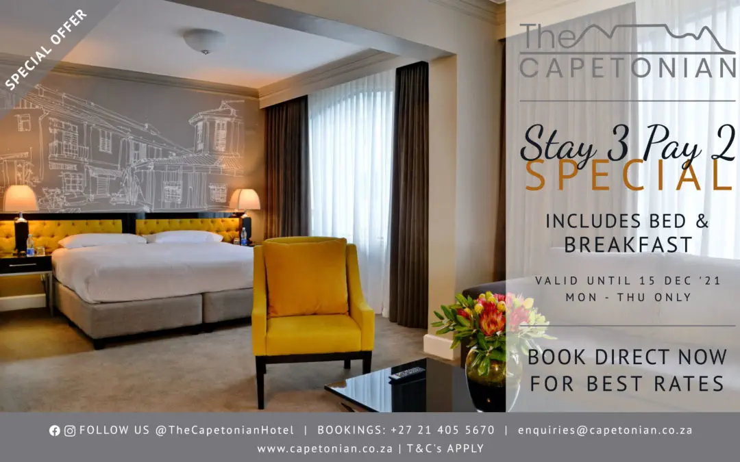 Stay 3 Pay 2 Special | Capetonian